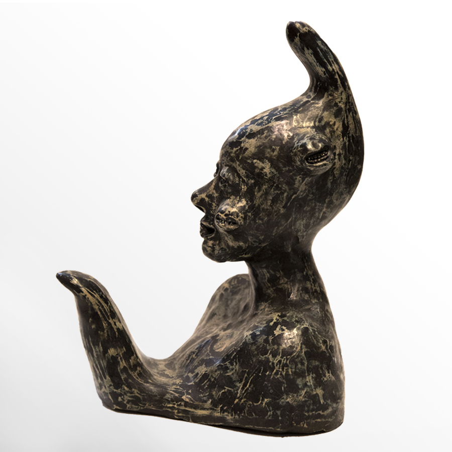 Sculpture Mouth de profil par Alexandra Stern