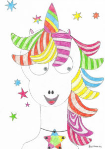 Exemple de Coloriage Licorne pour les enfants par Alexandra Stern